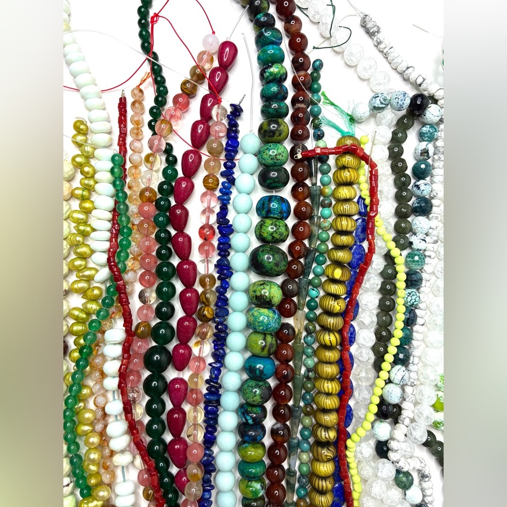 Multicolor Bead Strand Lot - Assorted Gemstone & … - image 4